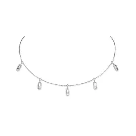 0.61ctw White Gold Diamond Pavé Drop Pendant Choker