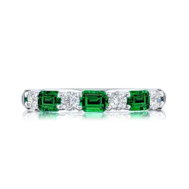 1.32ctw Emerald & Diamond Band