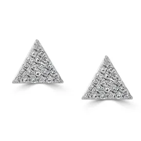 14KT GOLD .14 CTW DIAMOND TRIANGLE STUD EARRINGS