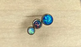 3-Gem Left Facing (Blue & White Opals)-14g