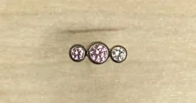 3-Gem Small in Pink, Pink & White- 12/14g