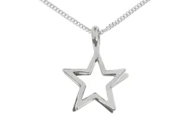 3D Sterling Silver Star Pendant