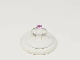 9ct White Gold Pink Sapphire Solitaire Ring