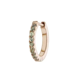 9K ROSE GOLD MINI HALO HOOPS - GREEN SAPPHIRE