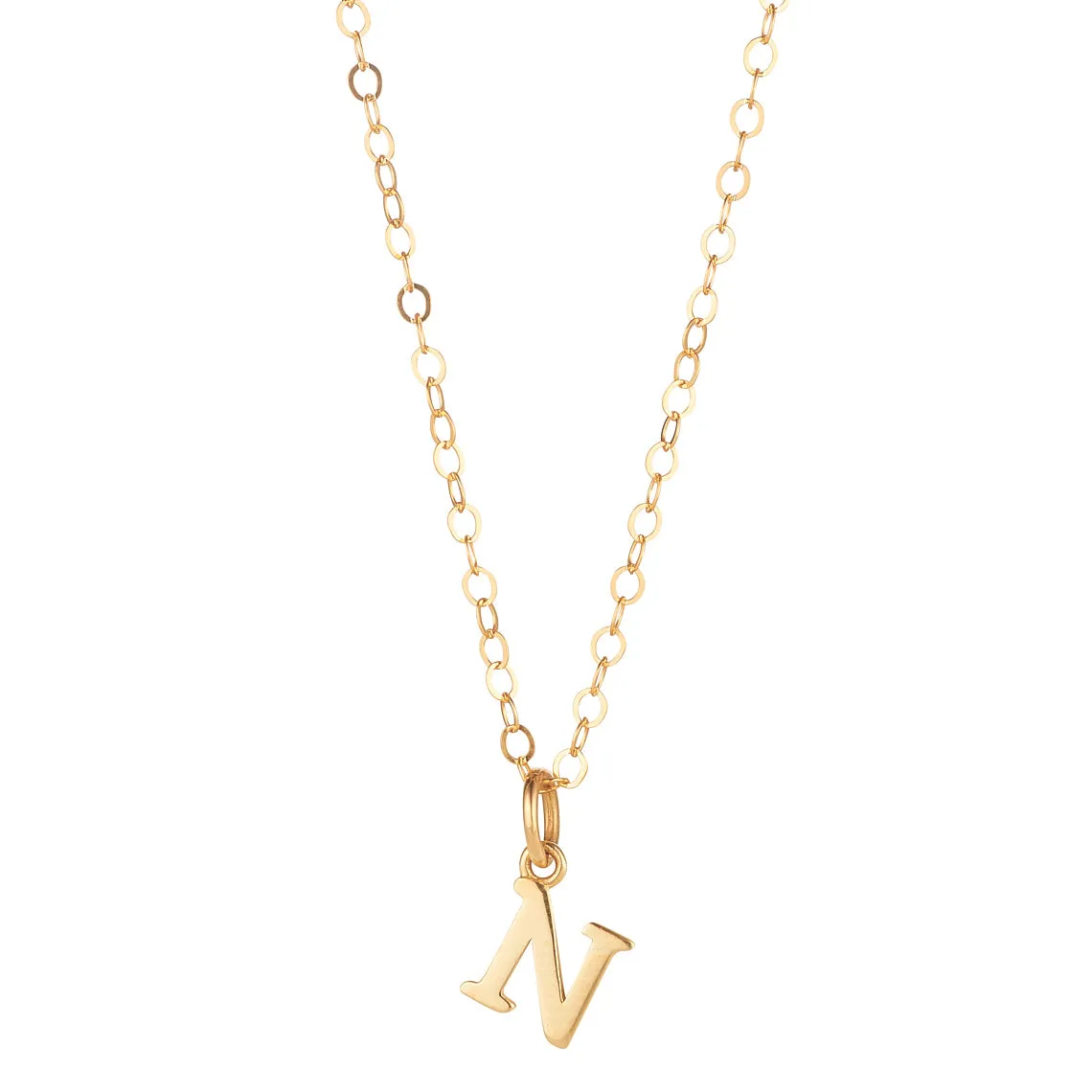 9kt Gold Initial Pendant Necklace (A to Z)