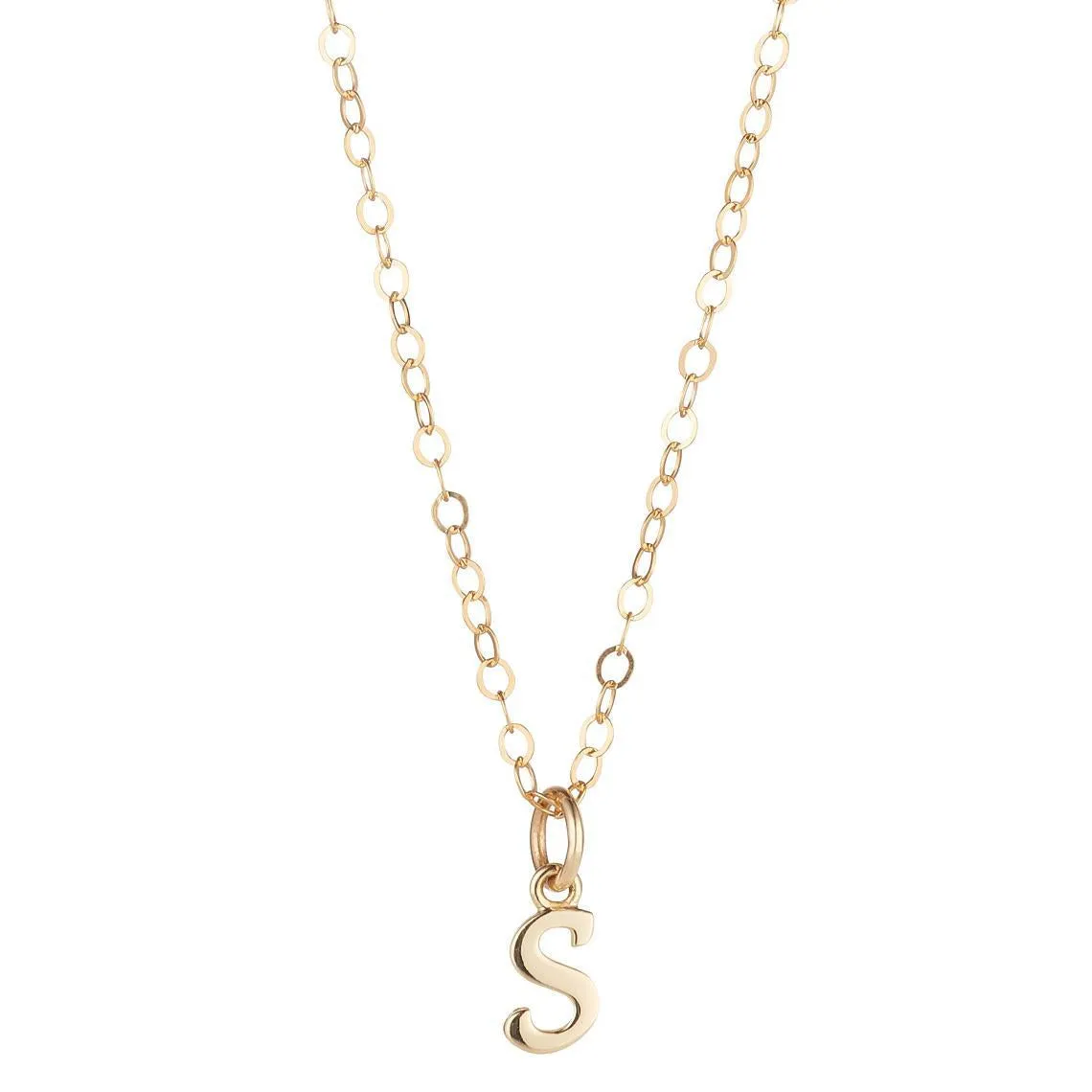 9kt Gold Initial Pendant Necklace (A to Z)