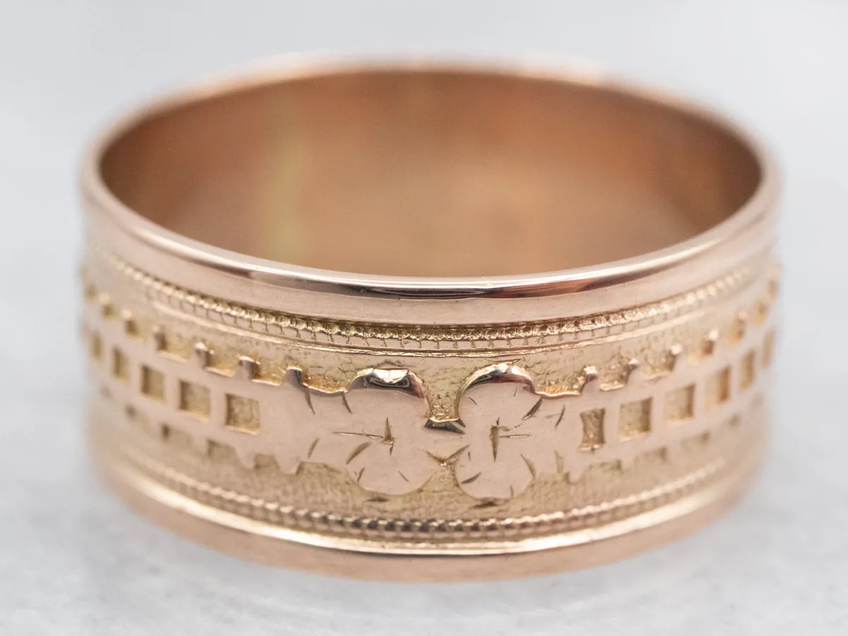 Antique Rose Gold Patterned Cigar Band