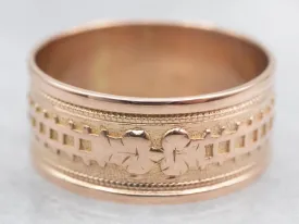 Antique Rose Gold Patterned Cigar Band