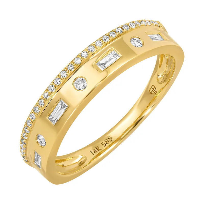 BEAM GOLD INLAY DIAMOIND RING