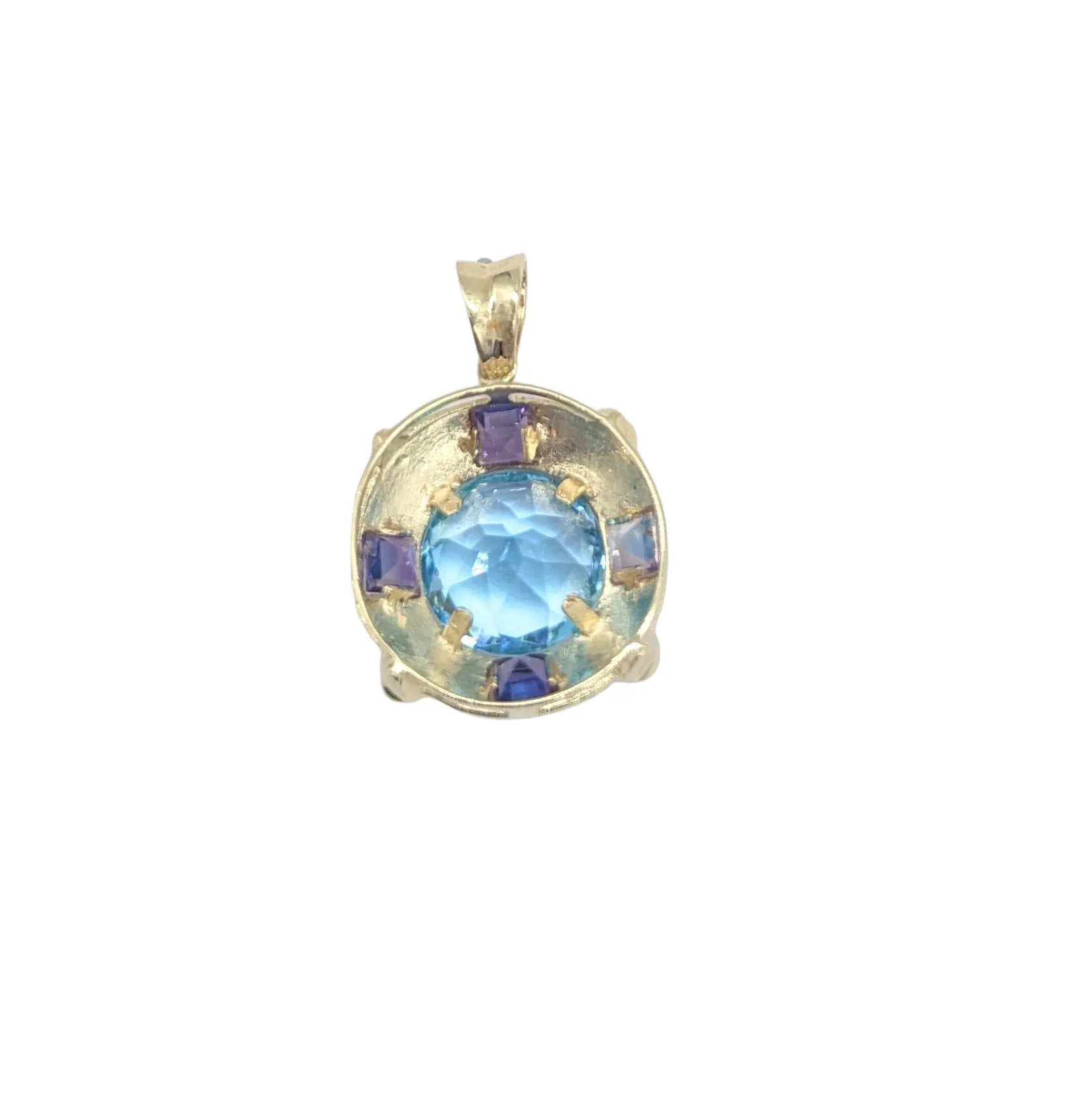 Blue Topaz and Amethyst Pendant