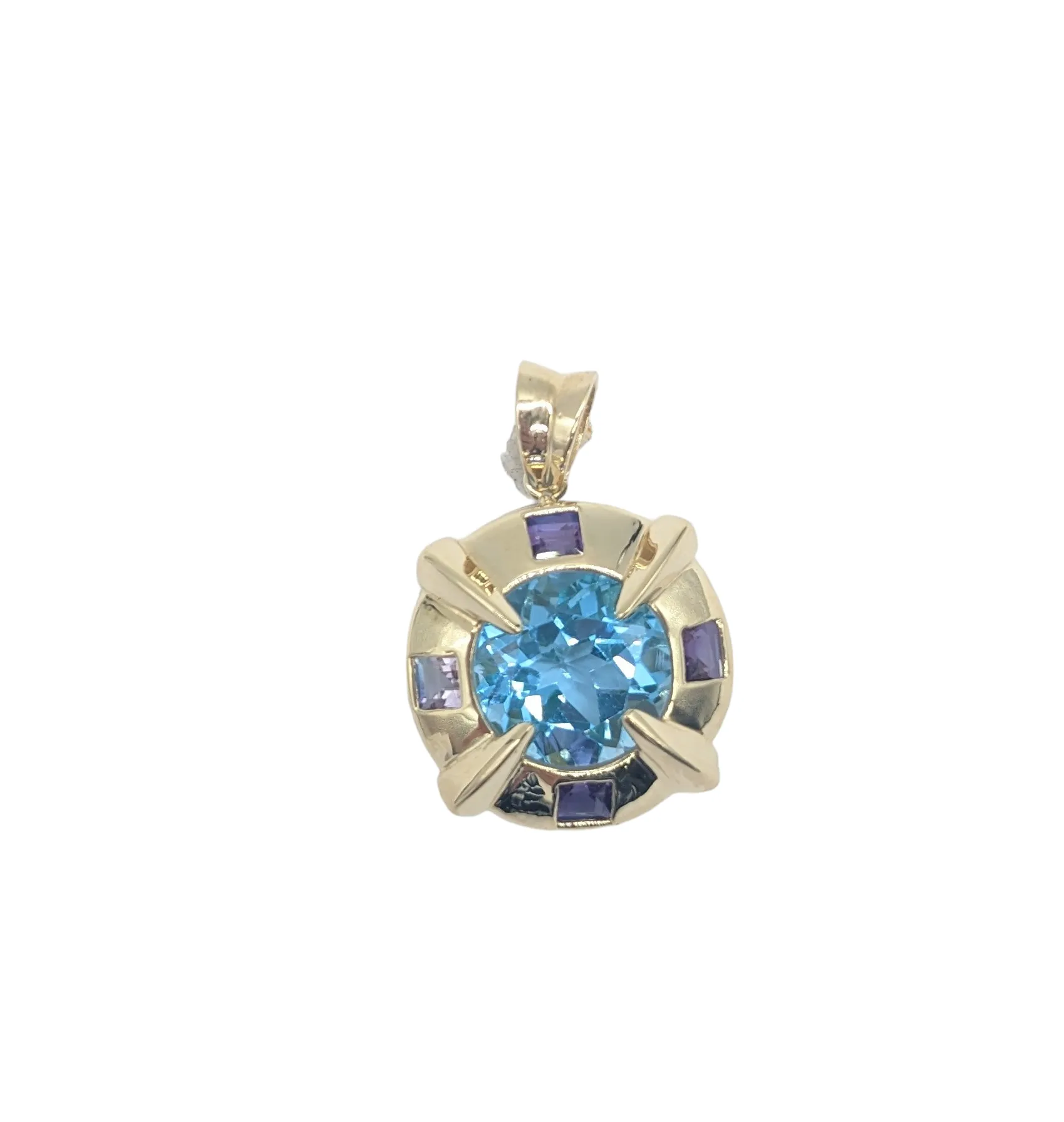 Blue Topaz and Amethyst Pendant