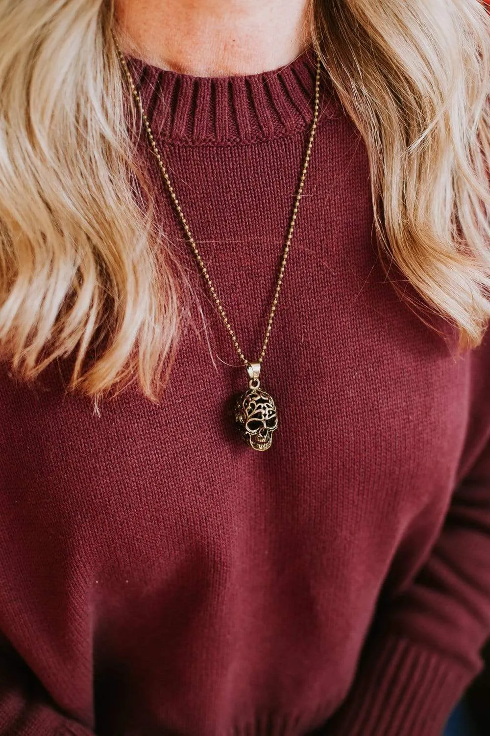 Brass Skull Impermanence Necklace