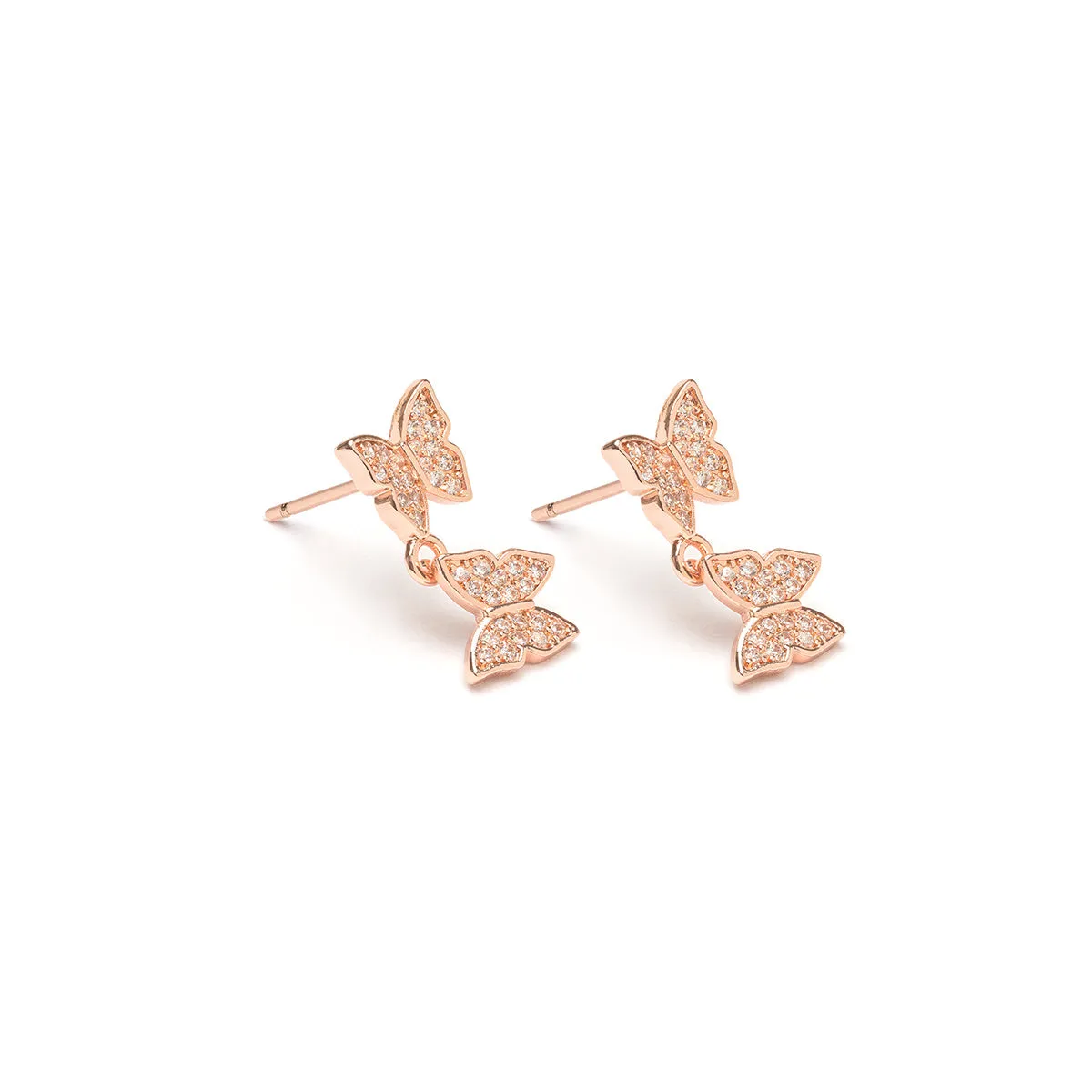 Butterfly Pave Stud Earrings