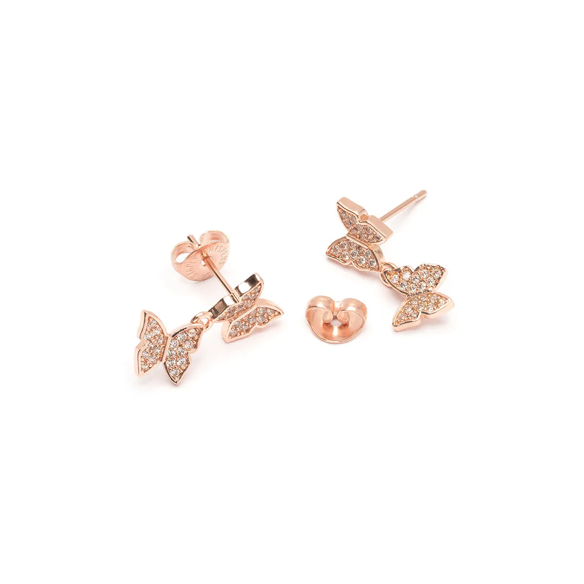 Butterfly Pave Stud Earrings