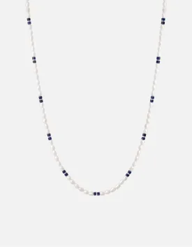 Cash Lapis Pearl Necklace, Sterling Silver