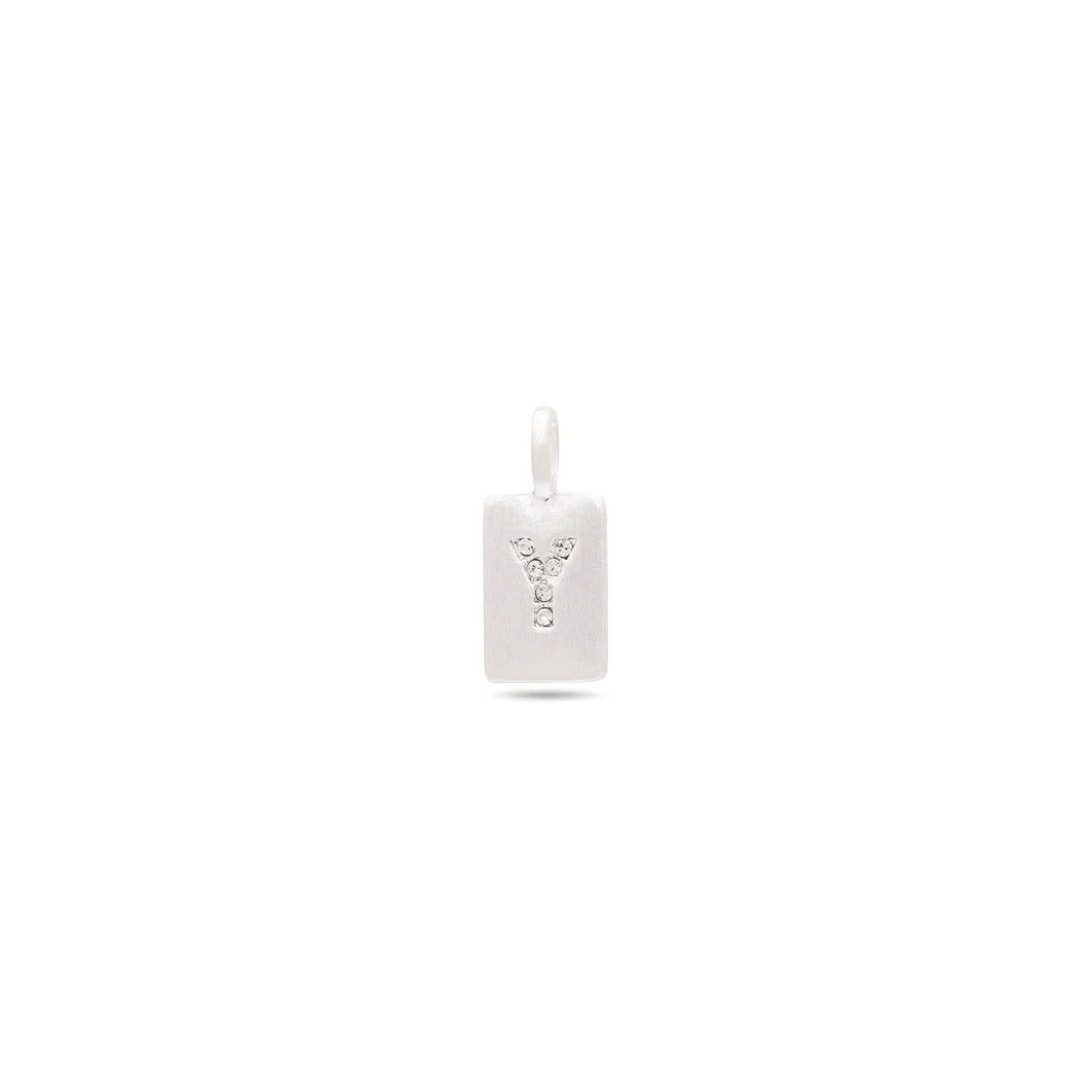 CHARM crystal Y pendant, silver-plated