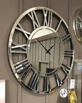 Cloney Round  Silver  Modern Clock