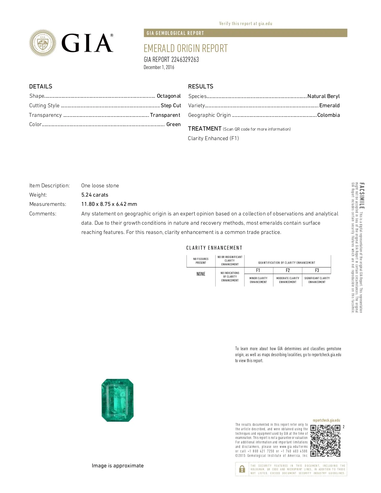 Colombia Emerald 5.24ct