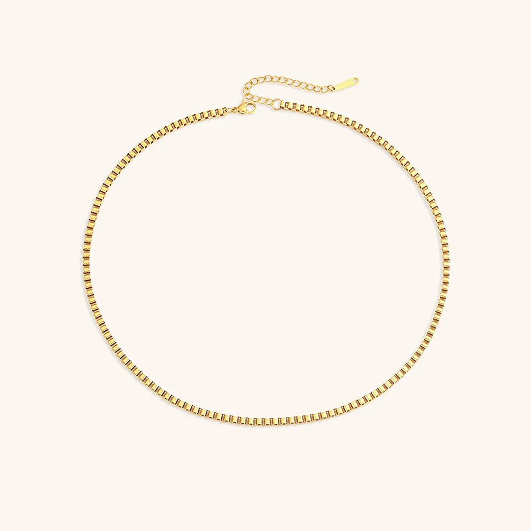 Danica Box Chain Gold Necklace