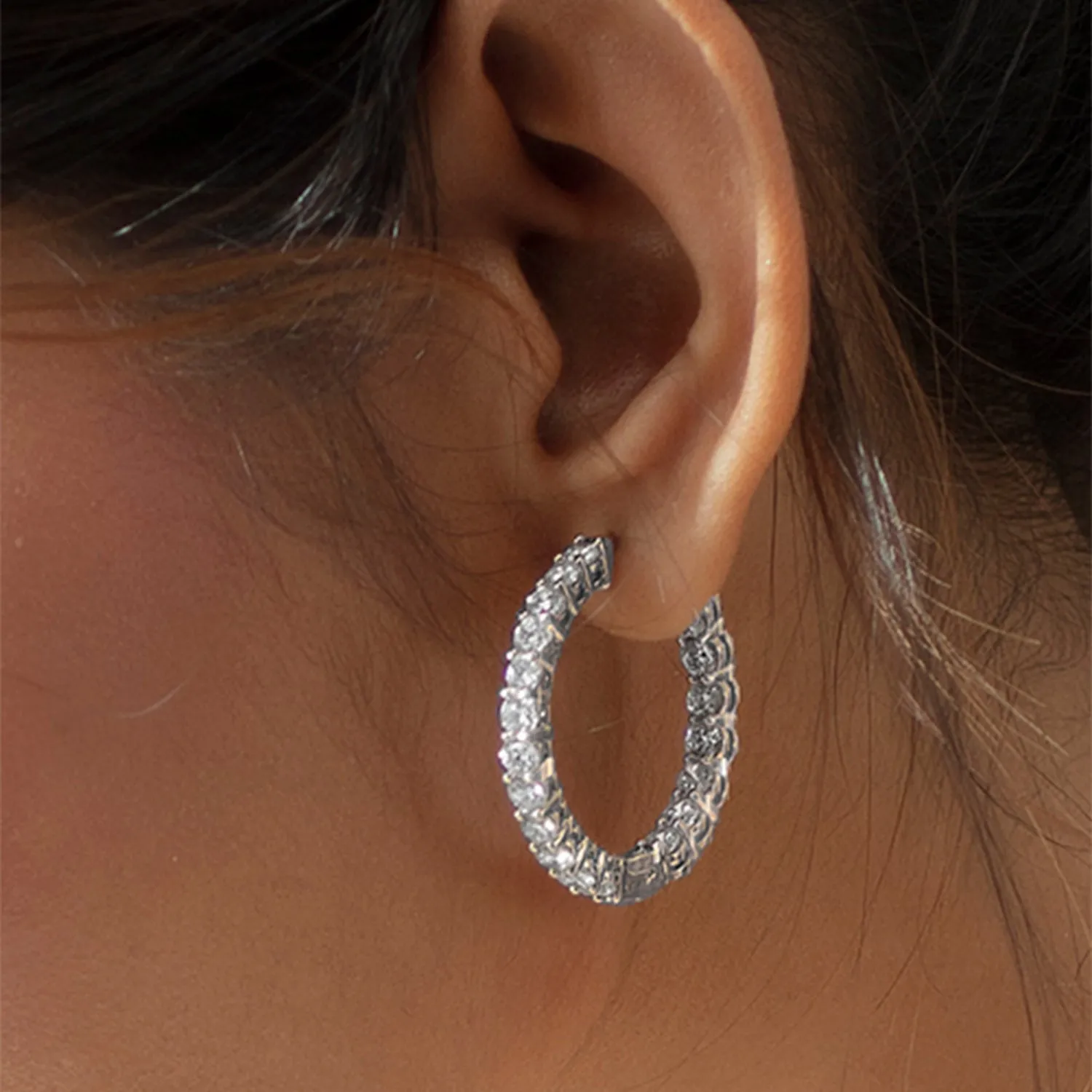 Diamond Charming Hoops