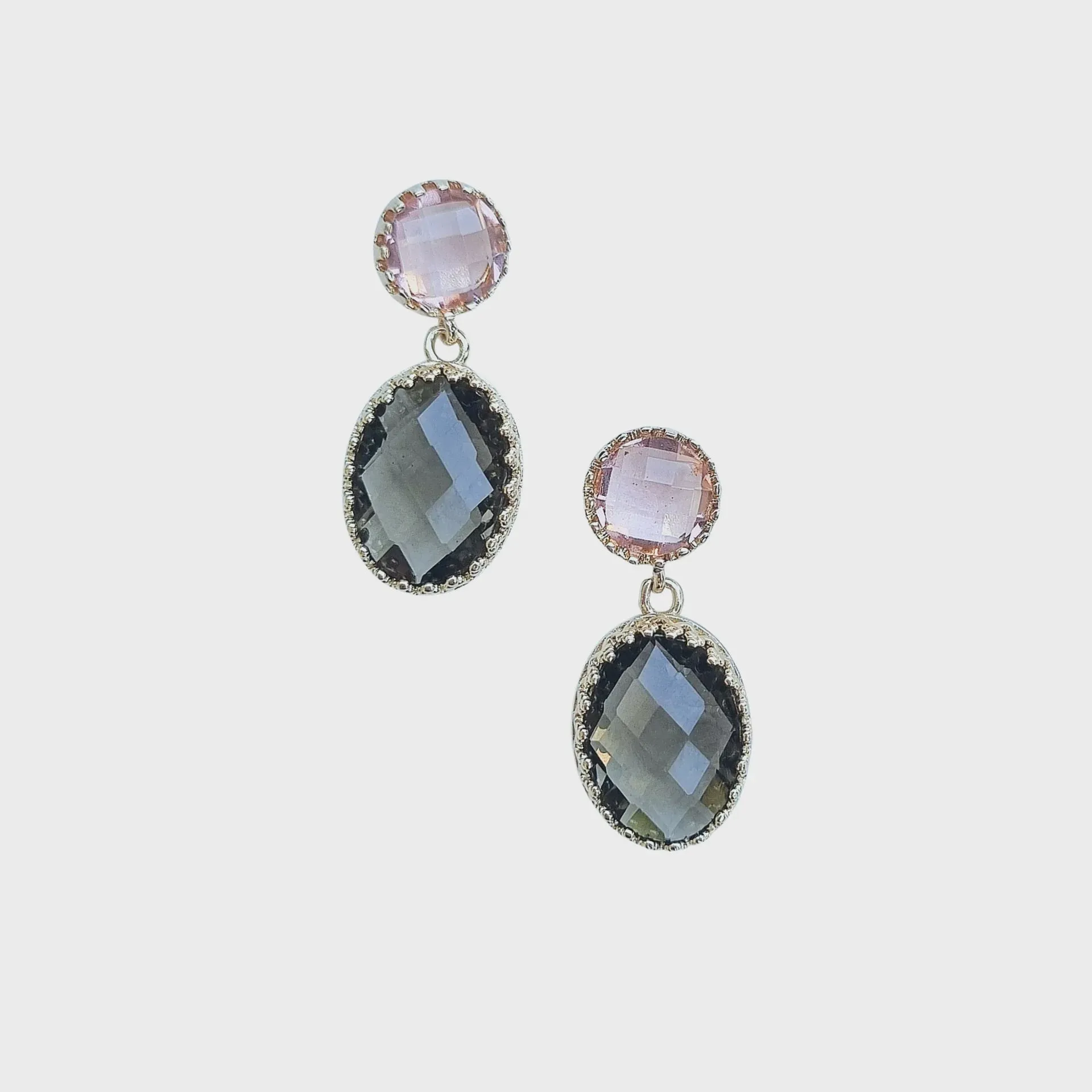 Elle Gem Earring Topaz Pink