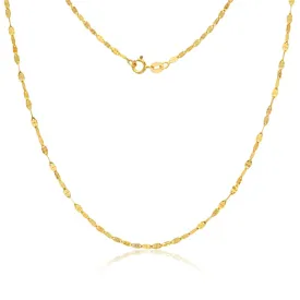 Flat Mirror Chain Necklace in 14K Gold