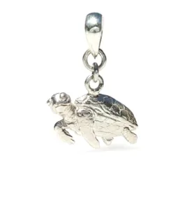 Flat Turtle Sterling Silver Pendant