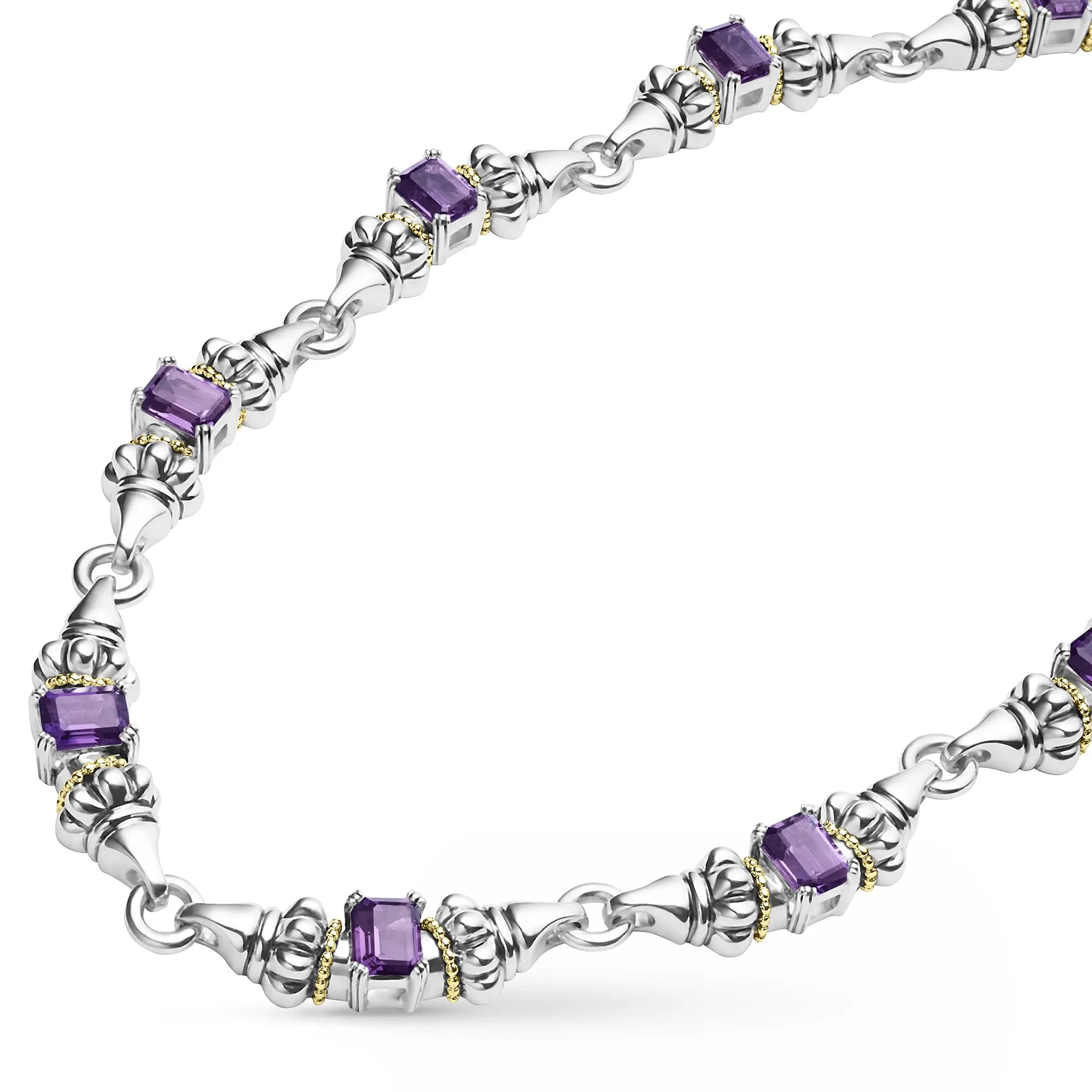 Glacier Amethyst Caviar Beaded Necklace