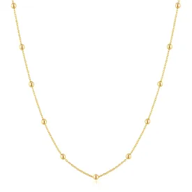 Gold Beaded Chain Necklace