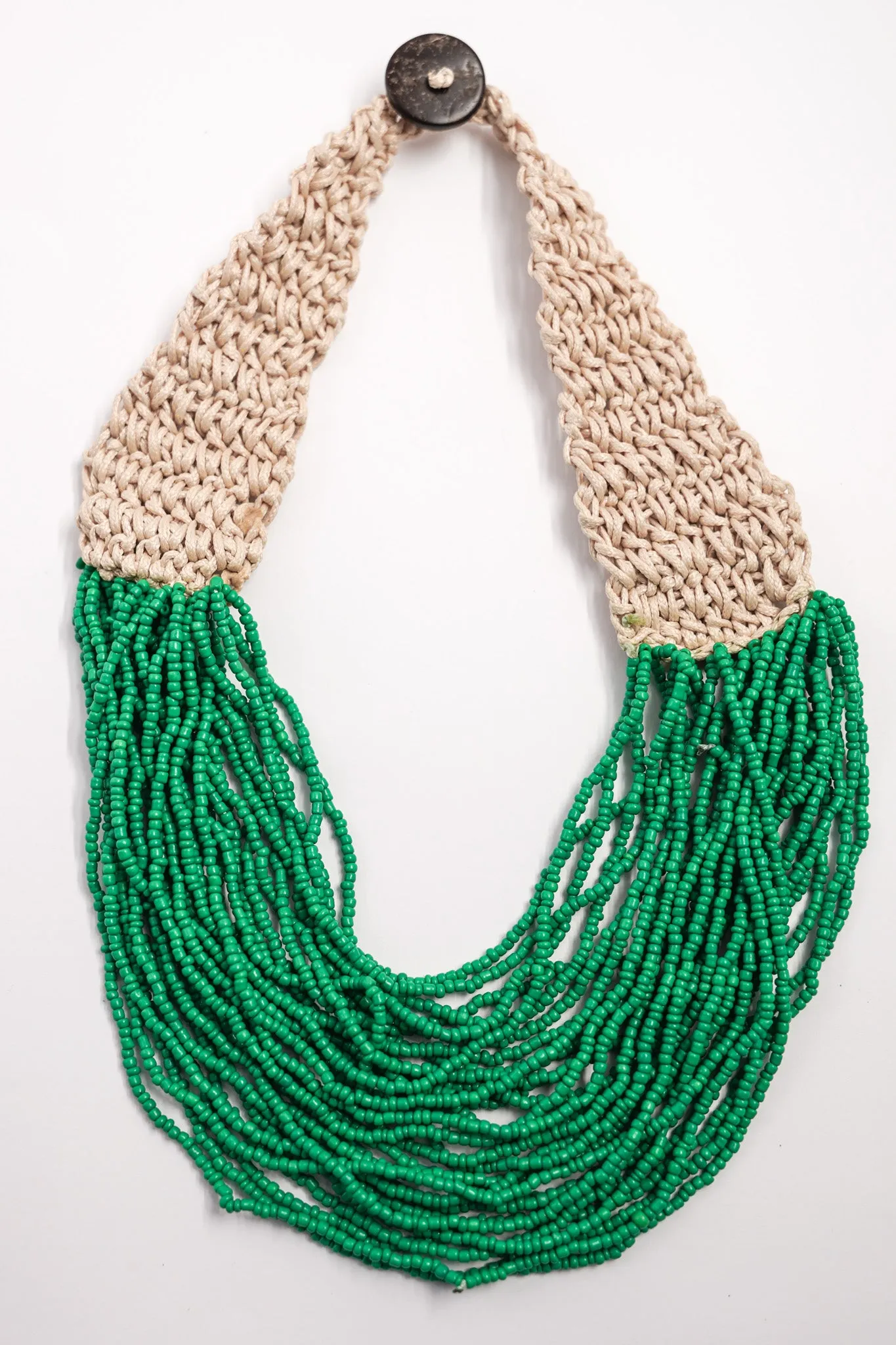 Green Beaded Rattan Necklace