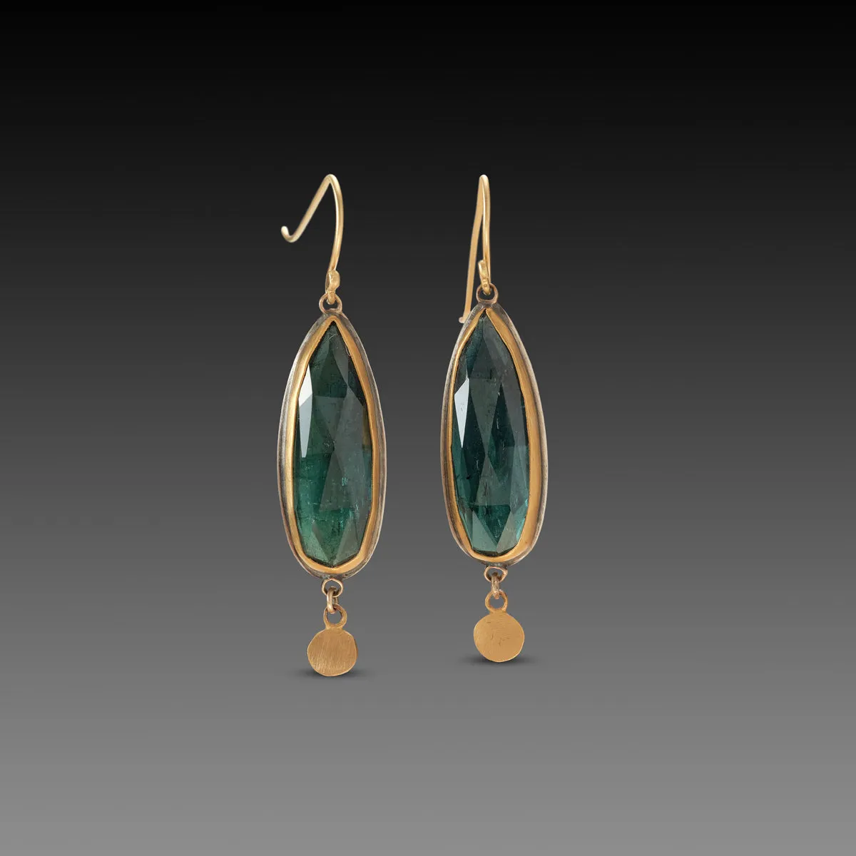 Green Tourmaline Drop Earrings