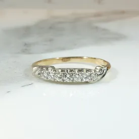 Jaunty Seven Diamond Two-Tone Gold Band