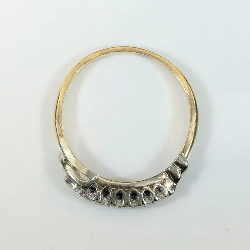 Jaunty Seven Diamond Two-Tone Gold Band