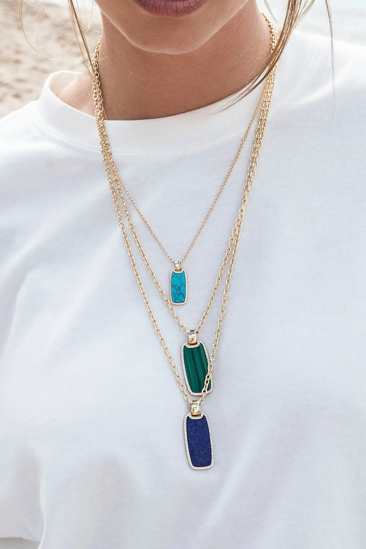 Lapis Lazuli Medal Chain Necklace