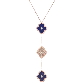 LUCE COLOUR - NECKLACE ROSE GOLD PAVE LAPIS LAZULI & 2 DIAMONDS M