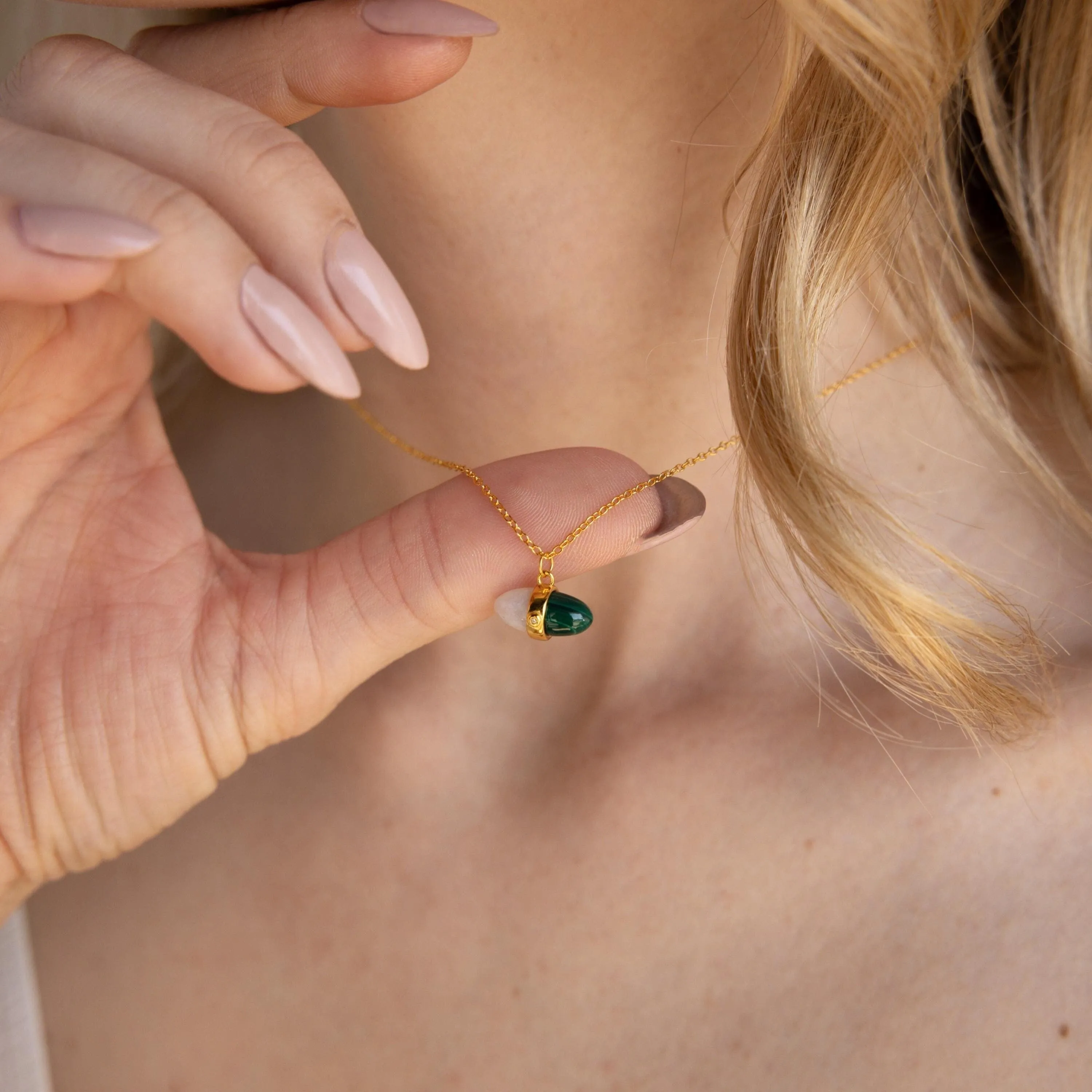 Malachite & Moonstone Necklace