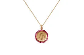 Medal Our Lady of Guadalupe | Virgen de Guadalupe Gold & Hot Pink Sapphires