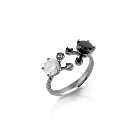 Mini Gems Ring [Black/White gems]