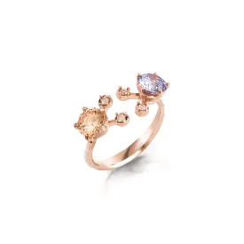 Mini Gems Ring [Champagne/Lavender gems]