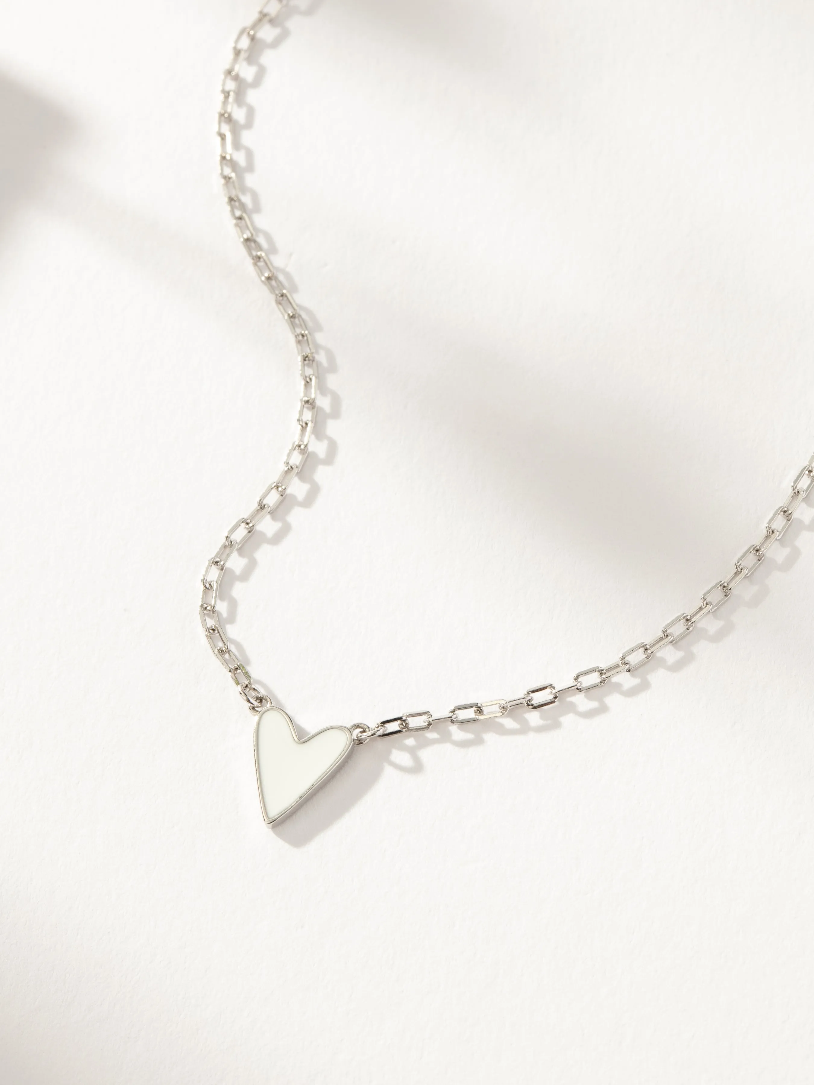 Mini White Heart Necklace