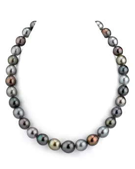 Multi-Color Drop-Shape Tahitian Pearl Necklace, 10.0-12.0mm - AAAA Quality