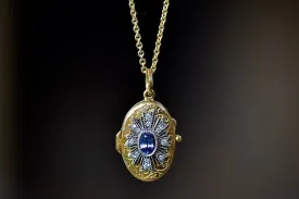 Oval Blue Sapphire Locket