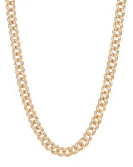 Pave Cuban Link Necklace- Gold