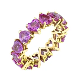 PINK SAPPHIRE HEART ETERNITY BAND