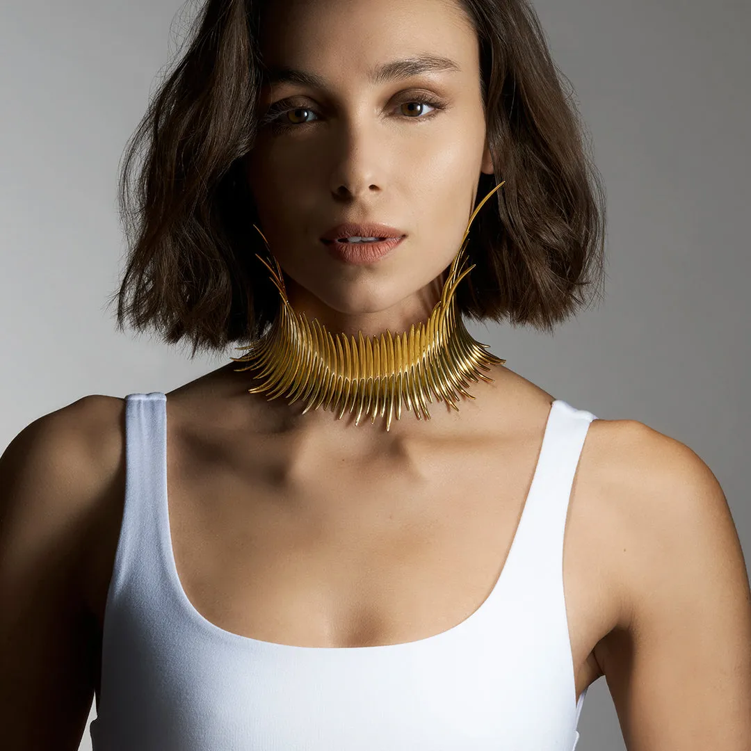 Quill Statement Choker - Yellow Gold Vermeil