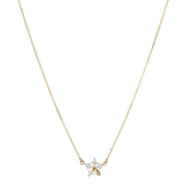 Reclaimed 18K Yellow Gold and Marquis Diamond Star Necklace