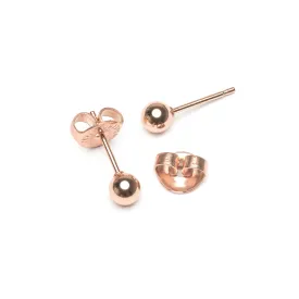 Small Ball Stud Earrings Rose Gold Plated