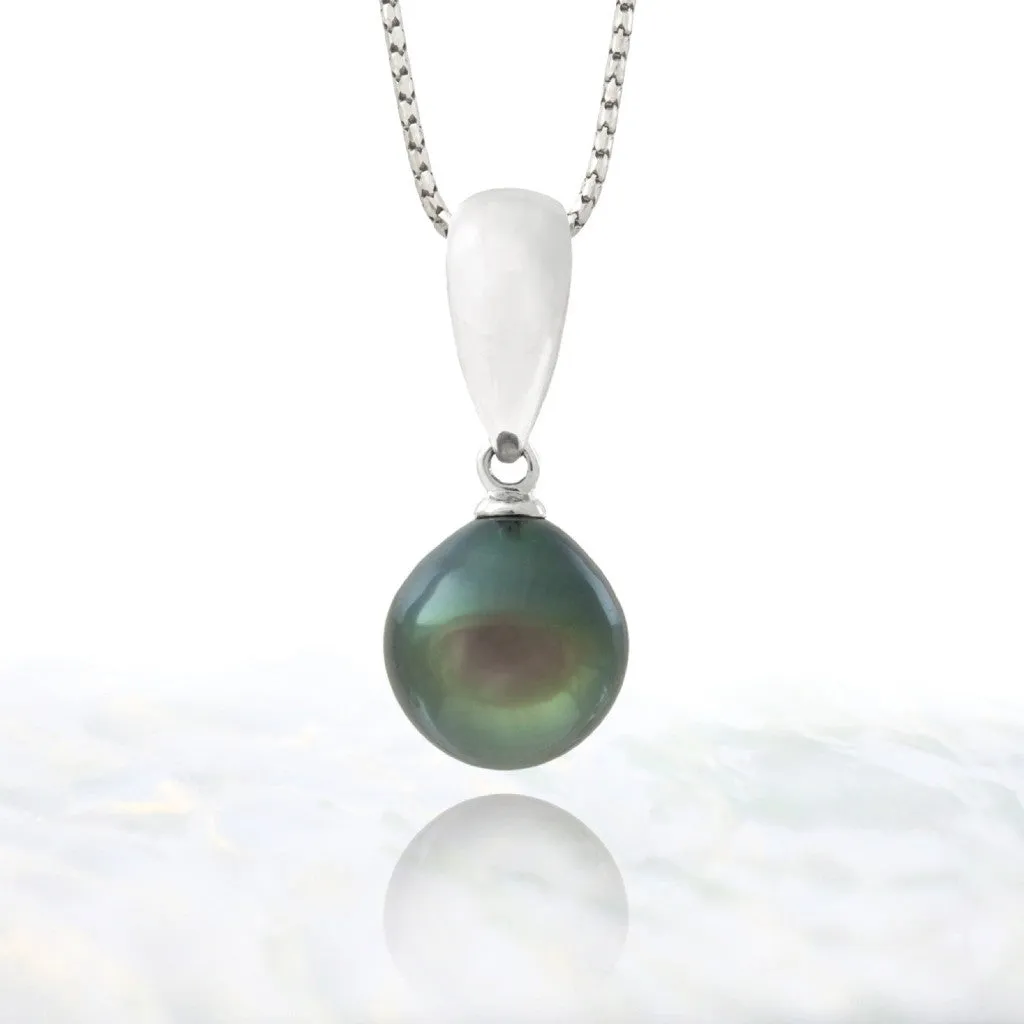 Tahitian pearl pendant - Sterling silver