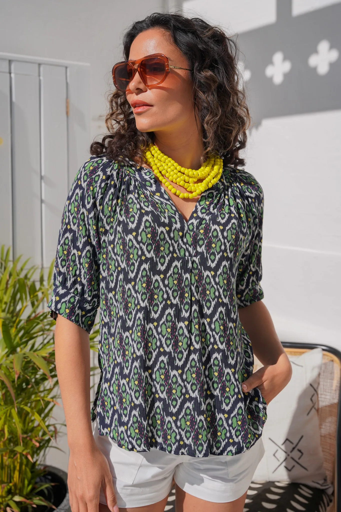 Yellow Wooden Beaded Necklace