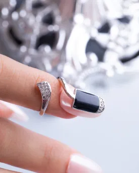 Zircon Nail Black Ring (099)